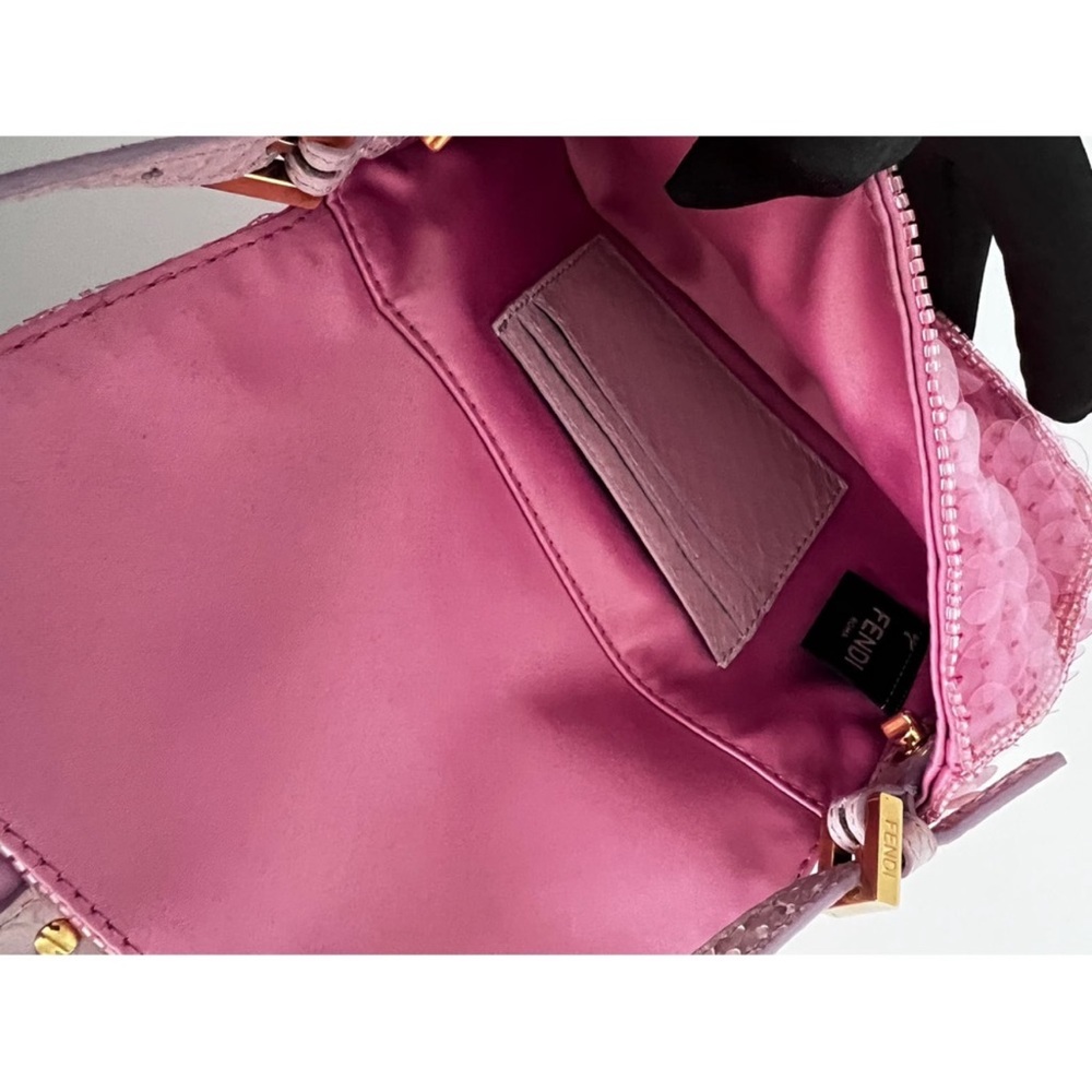 Sold! RARE Fendi Baguette 1997 Bag Sequin Embellished Satin with Snakeskin Mini - Picture 7 of 9